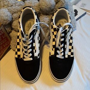 Vans Checkerboard Old Skool Sneakers - Black & White
